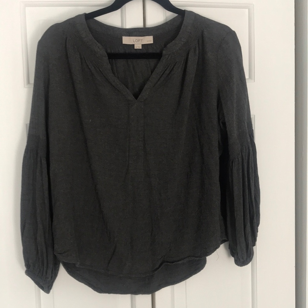 LOFT Grey long sleeve top